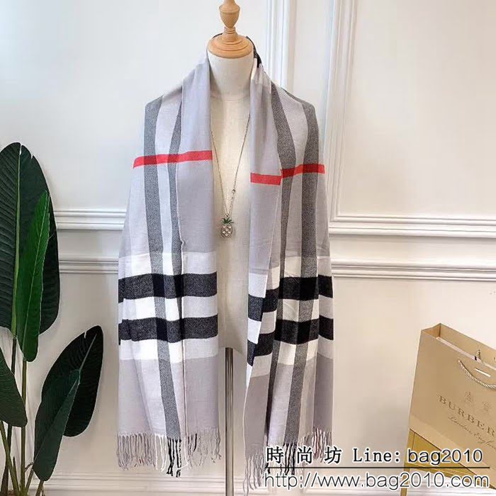 BURBERRY巴寶莉 2018最新 經典格子雙面水貂絨圍巾 LLWJ6824